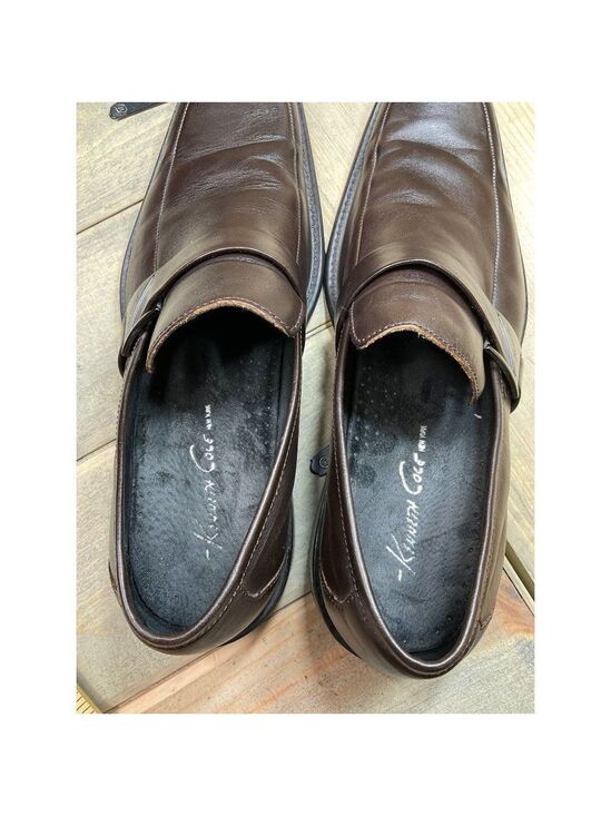 KENNETH COLE New York Edge of Reason Leather Slip-on Brown Loafer Dress Shoes 11 main image 8